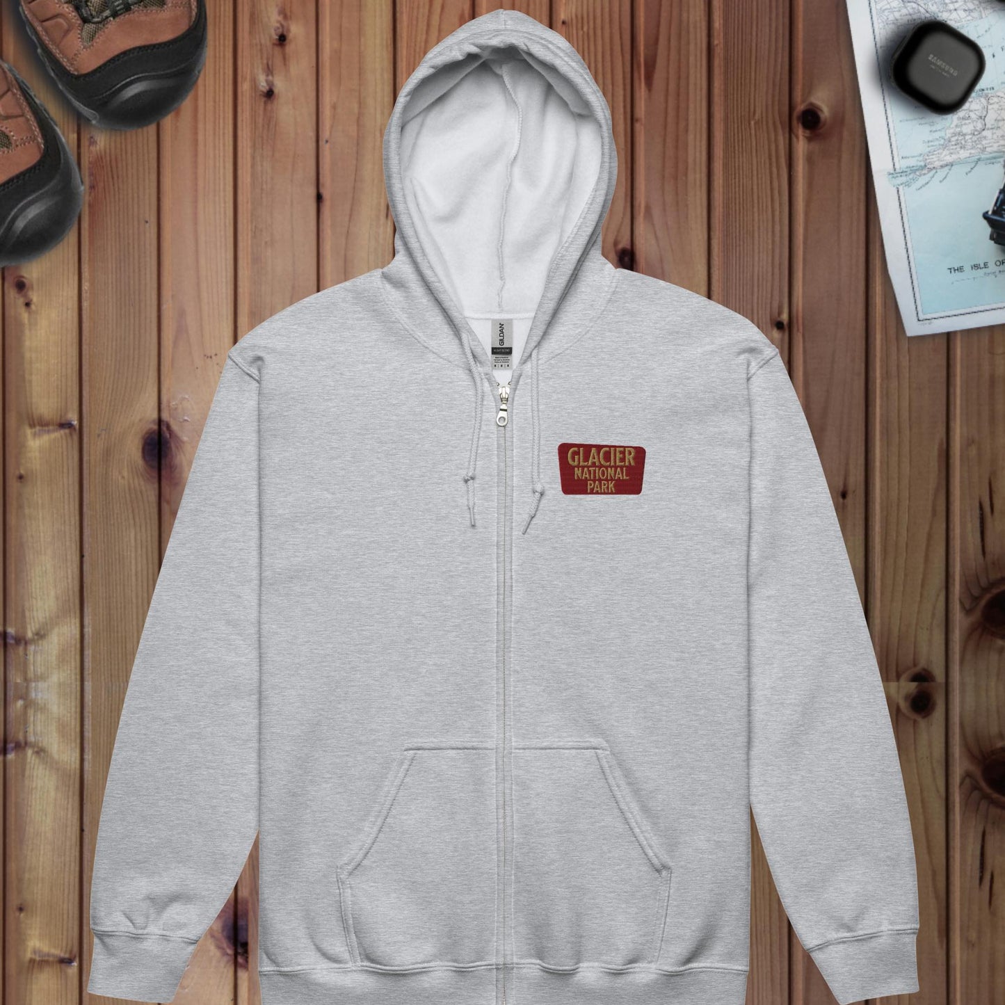 Glacier National Park Full Zip Hoodie Full Zip Hoodie Park Service Apparel Sport Grey S