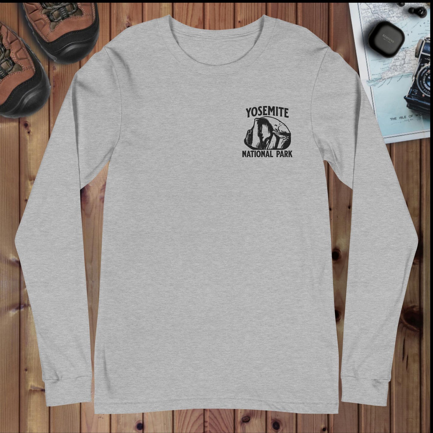 Yosemite Embroidered Unisex Long Sleeve Tee Long-sleeve Park Service Apparel Athletic Heather XS