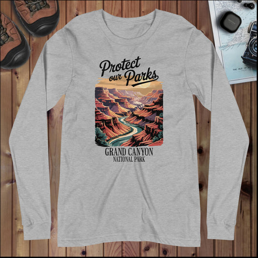 Protect Our Parks Grand Canyon Long Sleeve T-shirt Long-sleeve Park Service Apparel Athletic Heather XS