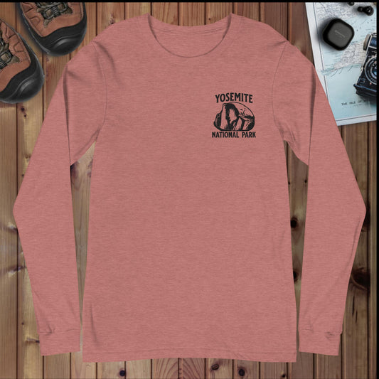 Yosemite Embroidered Unisex Long Sleeve Tee Long-sleeve Park Service Apparel Heather Mauve XS