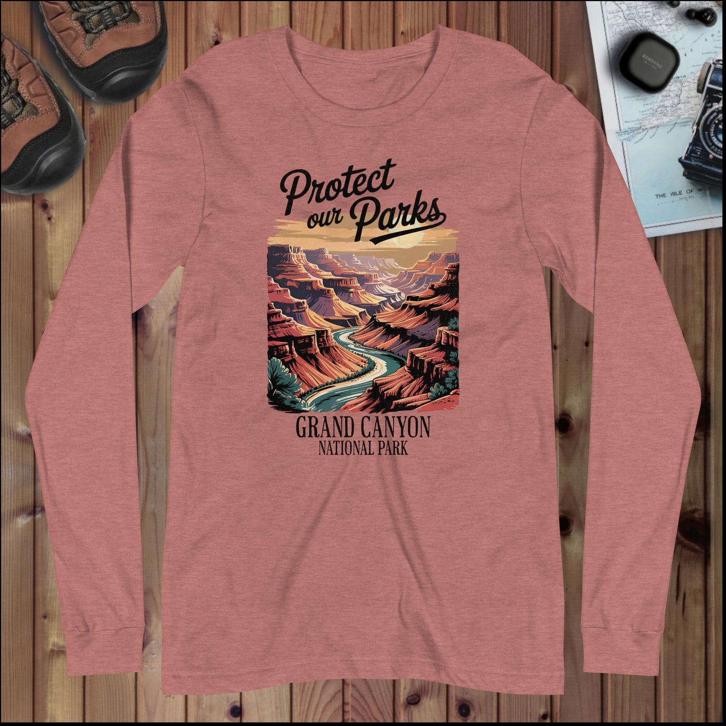 Protect Our Parks Grand Canyon Long Sleeve T-shirt Long-sleeve Park Service Apparel Heather Mauve XS