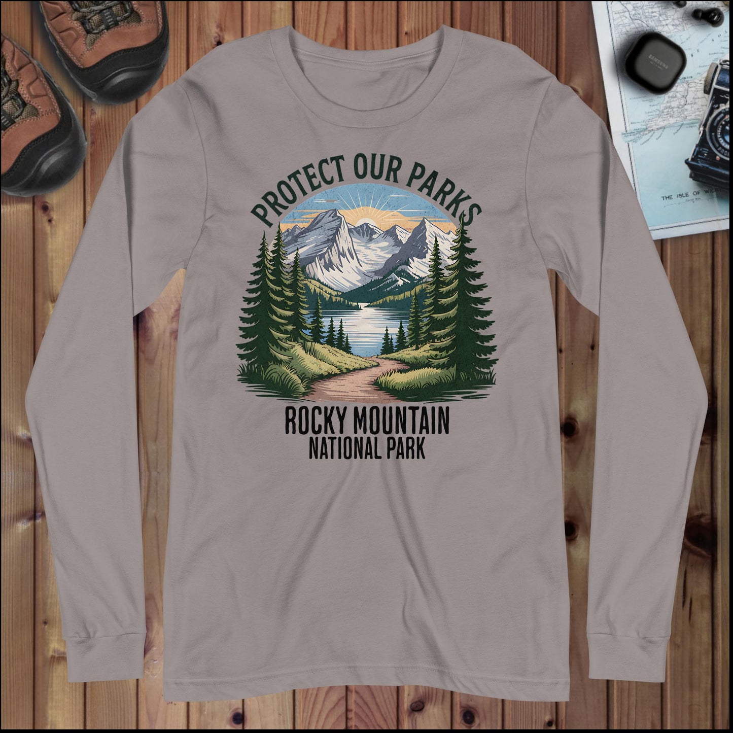 Rocky Mountain Protect Our Parks Long Sleeve T-Shirt Long-sleeve Park Service Apparel Storm XS