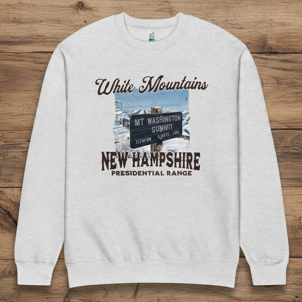 Mount Washington Sign Crewneck Sweatshirt Sweatshirt Park Service Apparel Heather Grey S