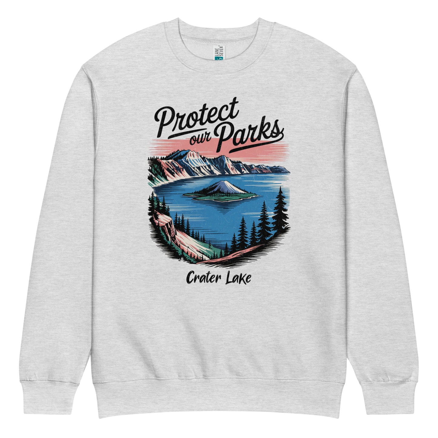Protect Our Parks Crater Lake Crewneck Sweatshirt Park Service Apparel Heather Grey S