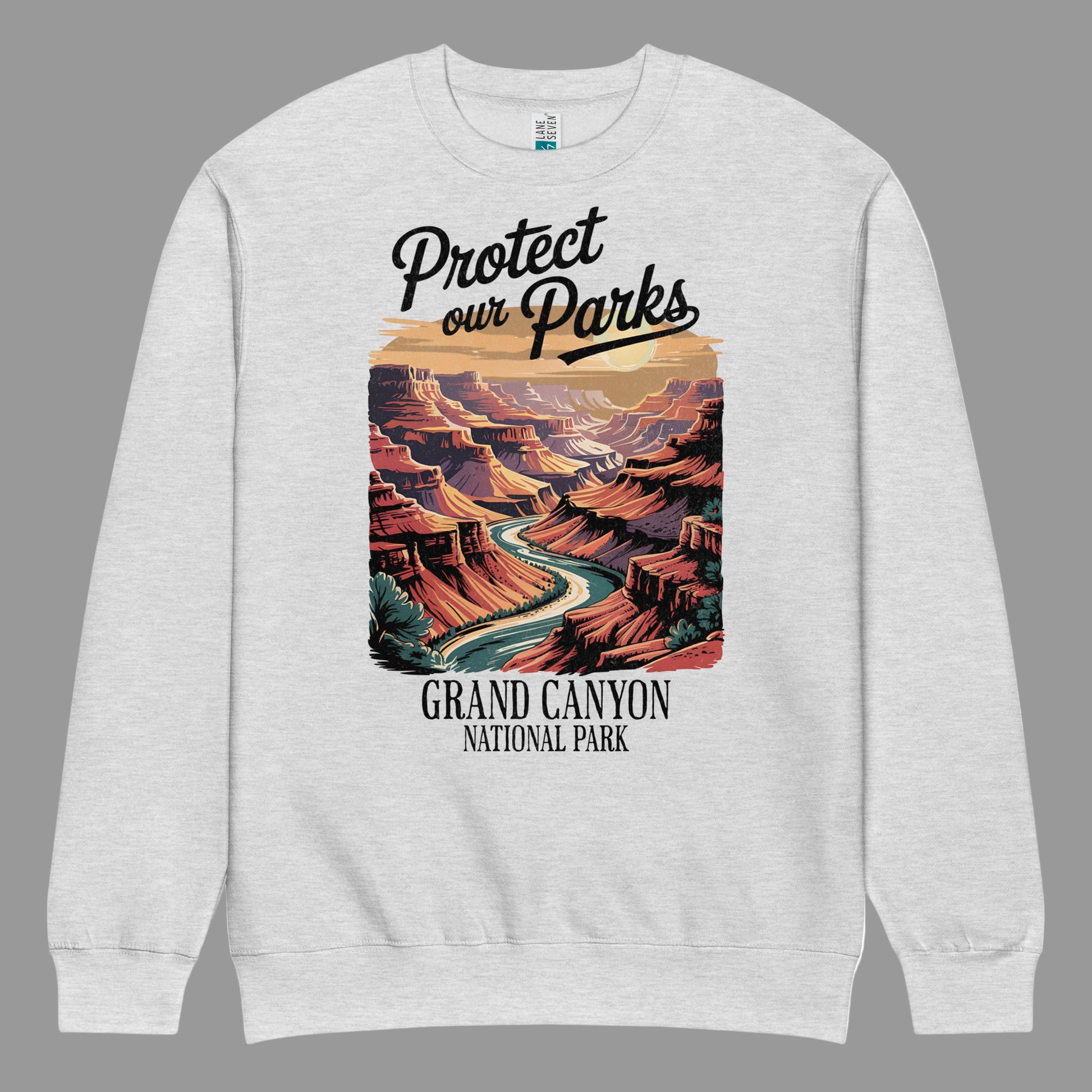 Protect Our Parks Grand Canyon Crewneck Sweatshirt Sweatshirt Park Service Apparel Heather Grey S