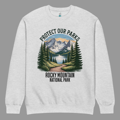 Protect Our Parks Rocky Mountains Crewneck Sweatshirt Sweatshirt Park Service Apparel Heather Grey S