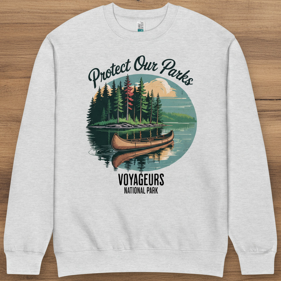 Protect Our Parks Voyageurs Crewneck Sweatshirt Sweatshirt Park Service Apparel Heather Grey S