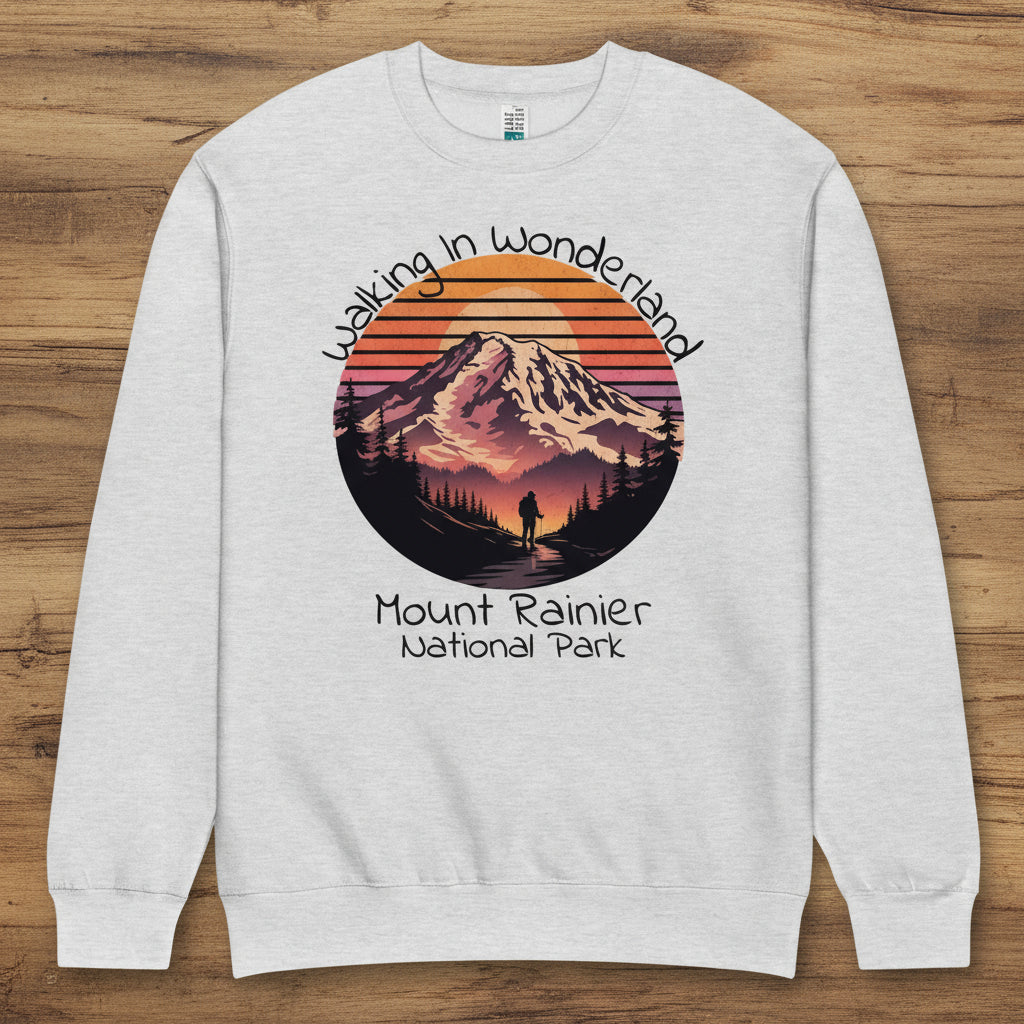 Walking In Wonderland Rainier Crewneck Sweatshirt Sweater Park Service Apparel Heather Grey S