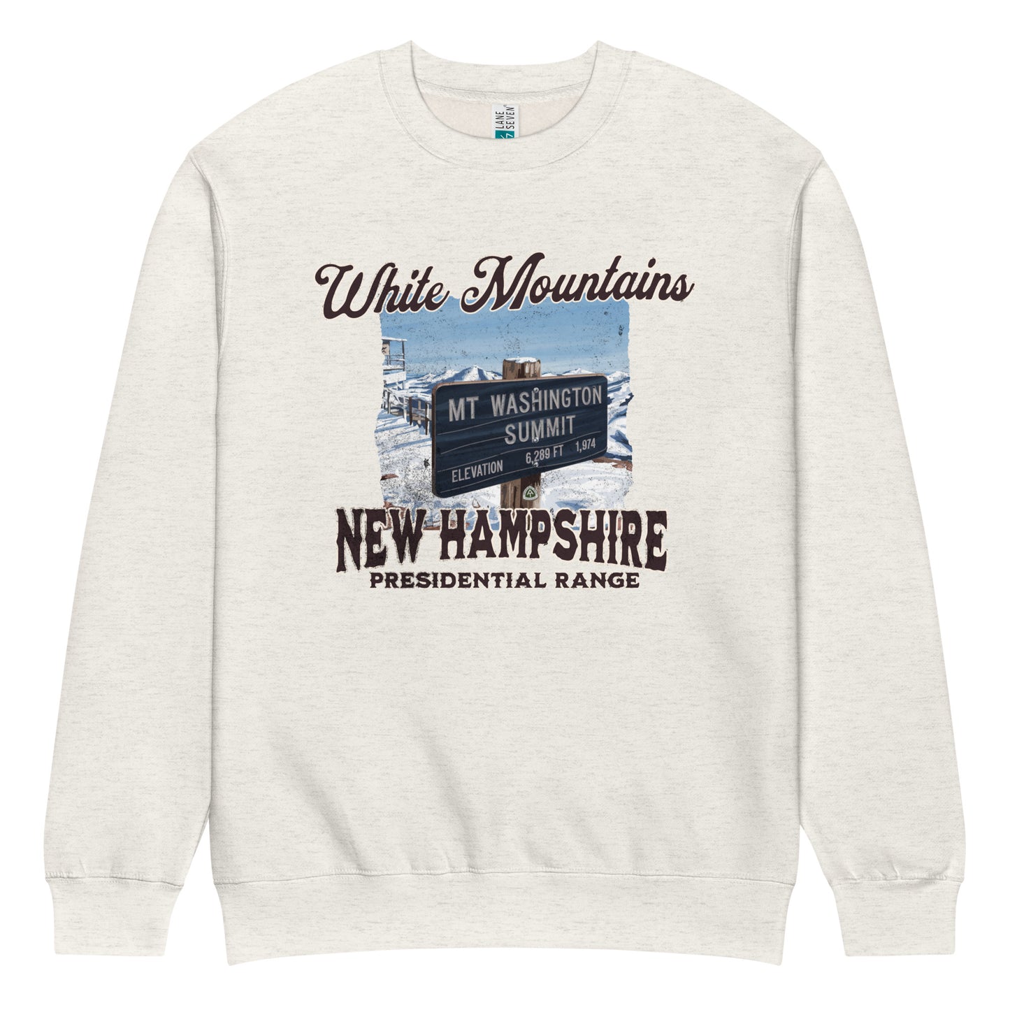 Mount Washington Sign Crewneck Sweatshirt Sweatshirt Park Service Apparel Oatmeal Heather S