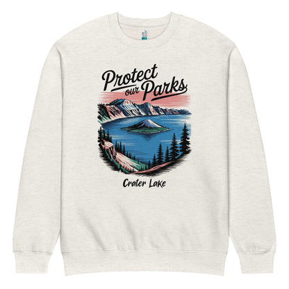 Protect Our Parks Crater Lake Crewneck Sweatshirt Park Service Apparel Oatmeal Heather S