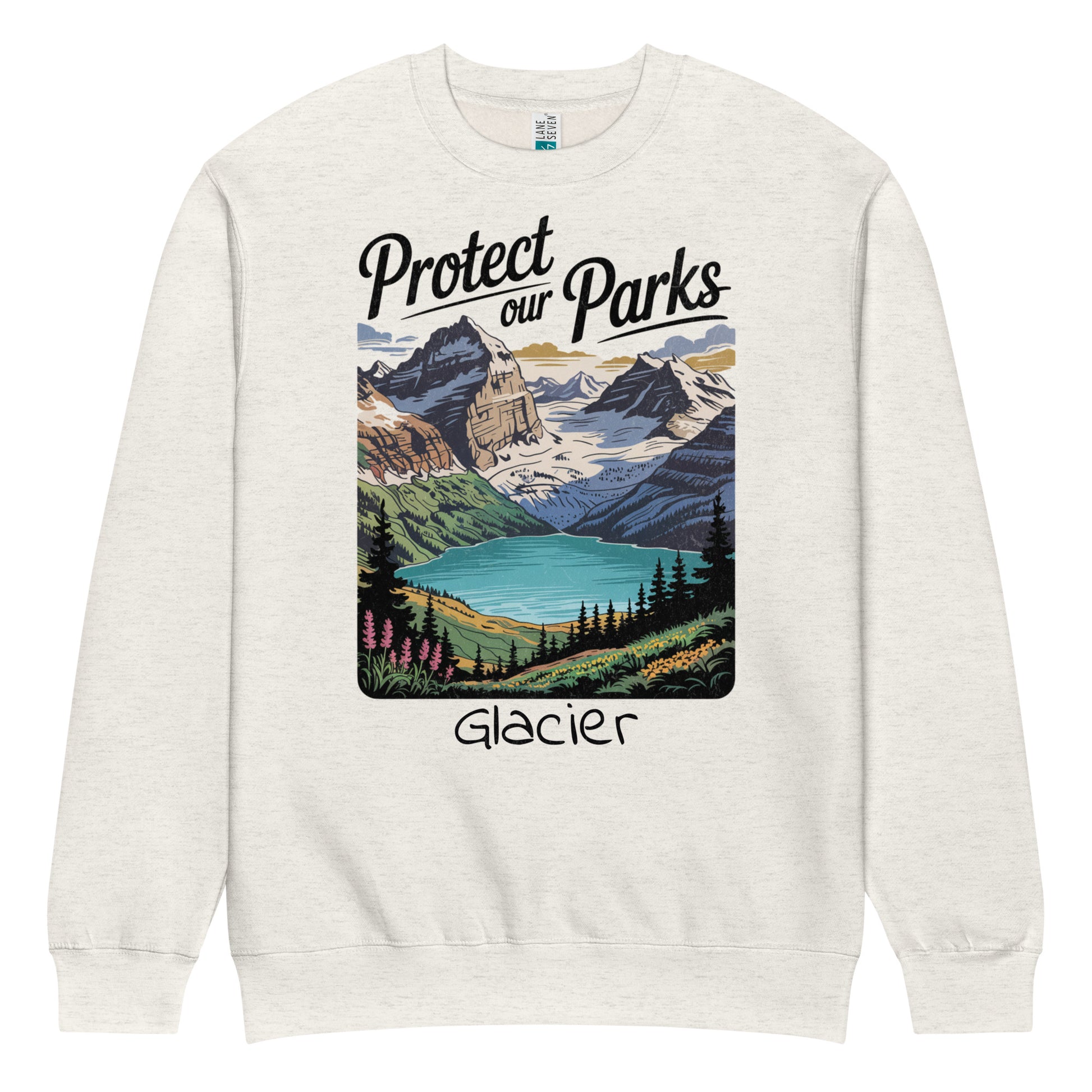 Protect Our Parks Glacier Crewneck Sweatshirt Sweatshirt Park Service Apparel Oatmeal Heather S
