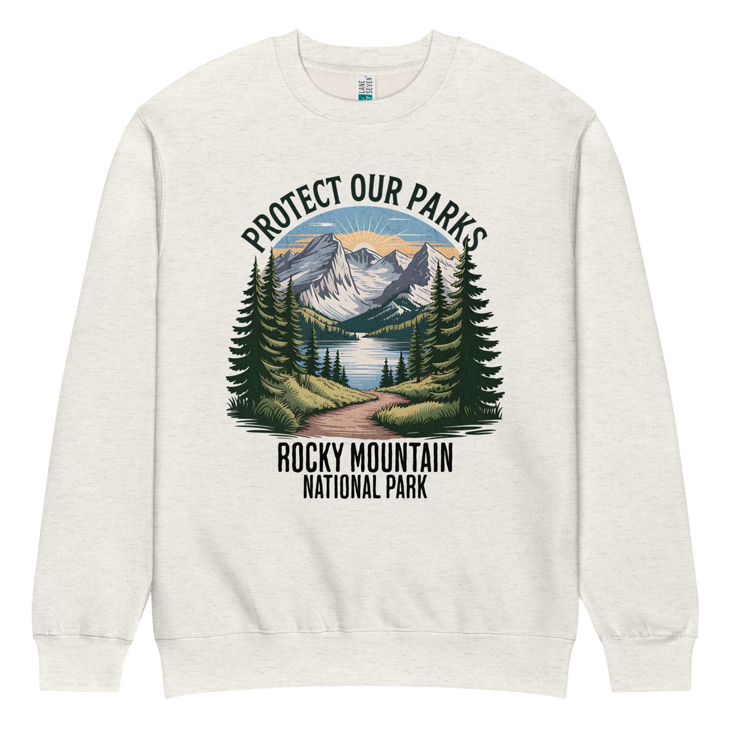 Protect Our Parks Rocky Mountains Crewneck Sweatshirt Sweatshirt Park Service Apparel Oatmeal Heather S