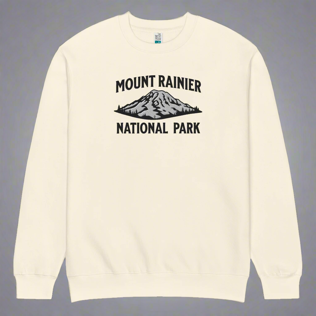 Mount Rainier Embroidered Mountain Crewneck Sweatshirt Sweatshirt Park Service Apparel