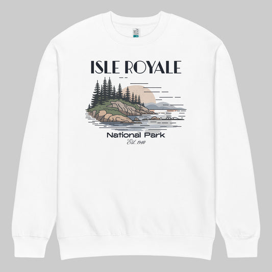 Isle Royale Crewneck Sweatshirt Sweater Park Service Apparel White S