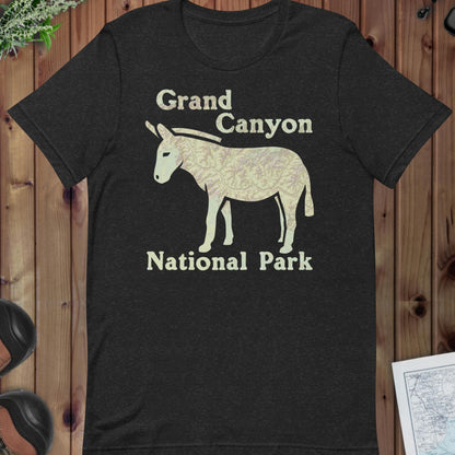 Grand Canyon Mule Topo T-shirt T-Shirt Park Service Apparel Black Heather XS