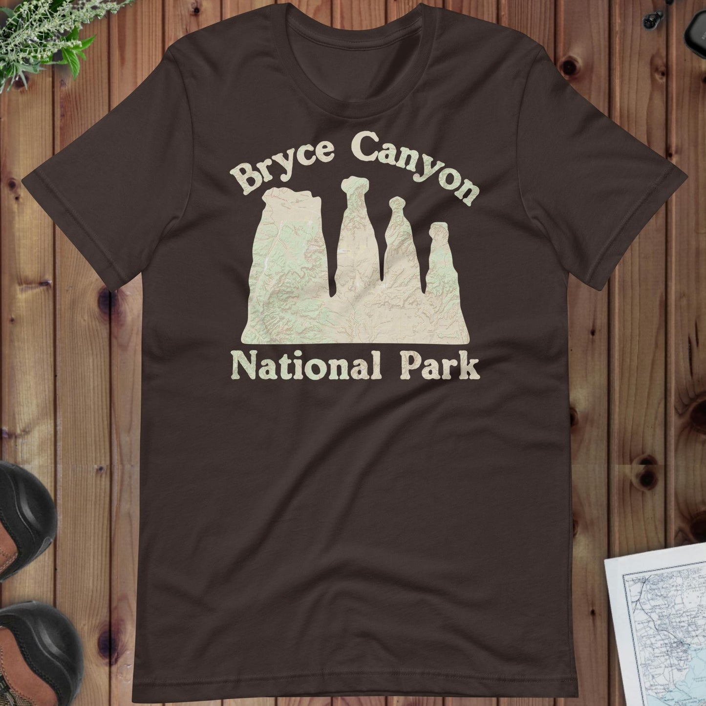 Bryce Canyon Topo T-shirt T-Shirt Park Service Apparel Brown S