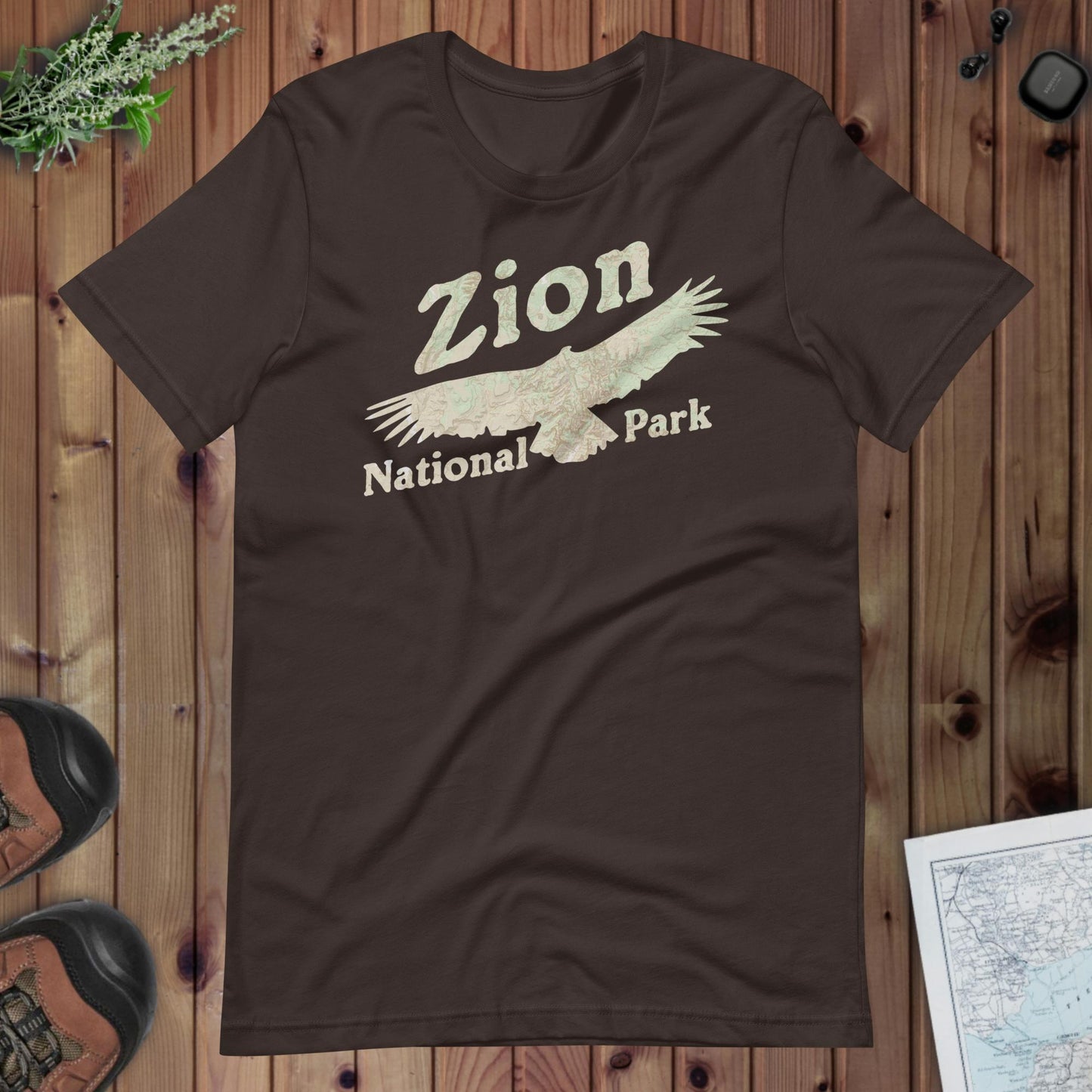 Zion Condor Topo Tee T-Shirt Park Service Apparel Brown S