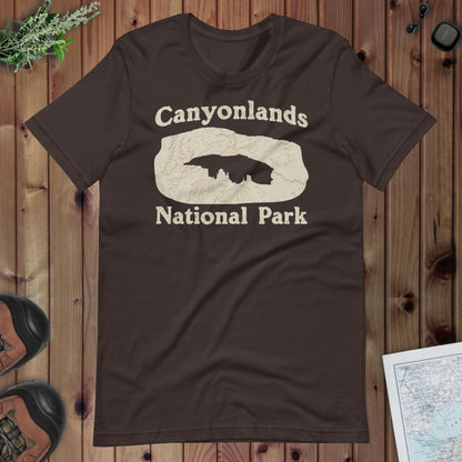 Canyonlands Mesa Arch Topo Tee T-Shirt Park Service Apparel Brown S