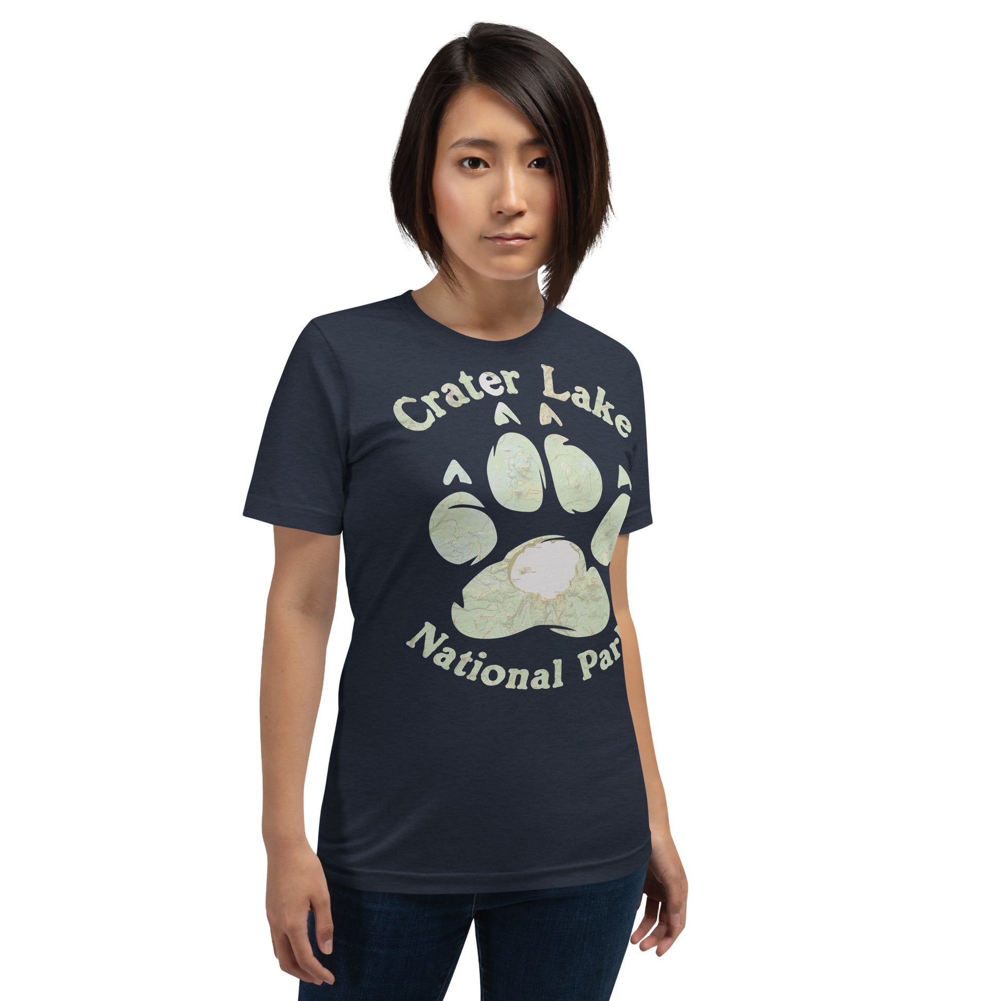 Crater Lake Bear Paw Topo T-shirt T-Shirt Park Service Apparel