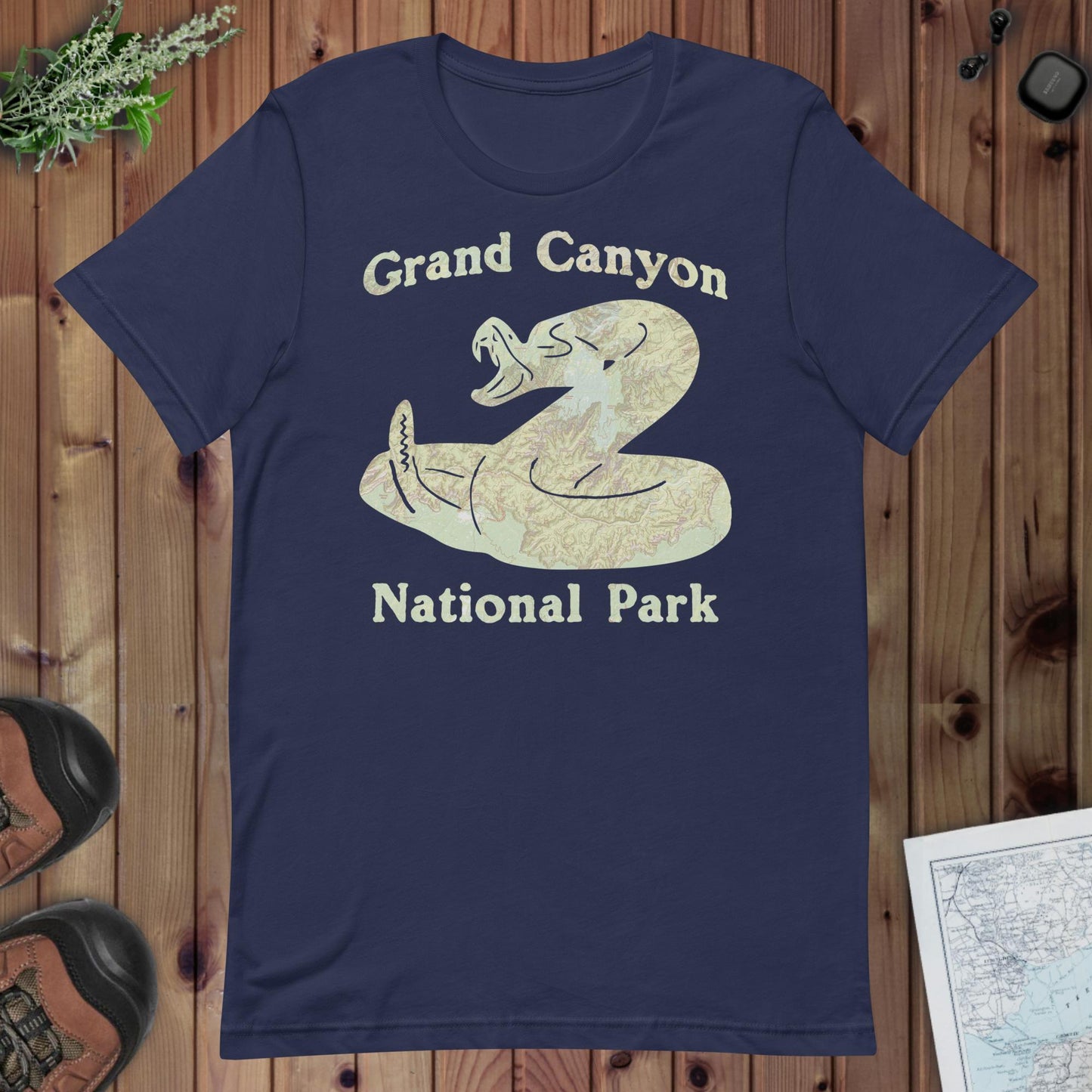 Grand Canyon Rattlesnake Topo T-shirt T-Shirt Park Service Apparel Navy XS