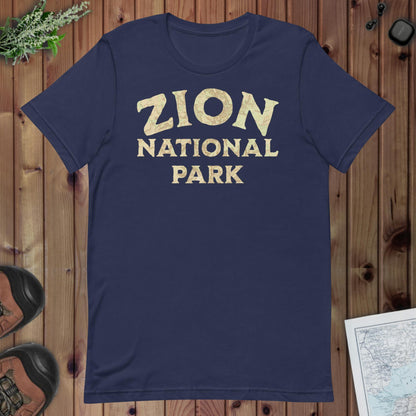 Zion National Park Topo T-shirt T-Shirt Park Service Apparel Navy XS