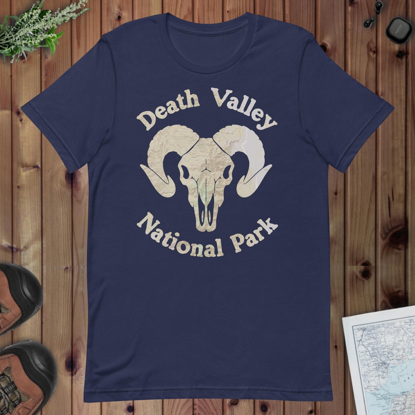 Death Valley Rams Head Topo T-shirt T-Shirt Park Service Apparel Navy XS