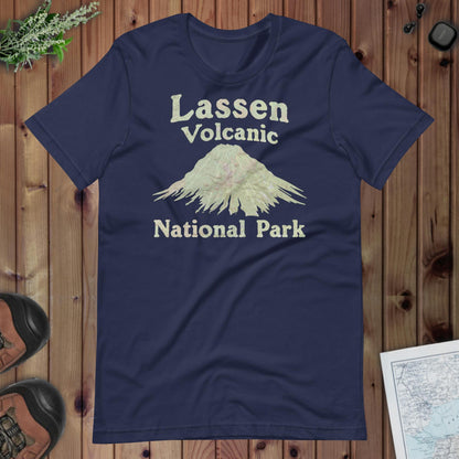 Lassen Volcanic Topo Tee T-Shirt Park Service Apparel Navy XS