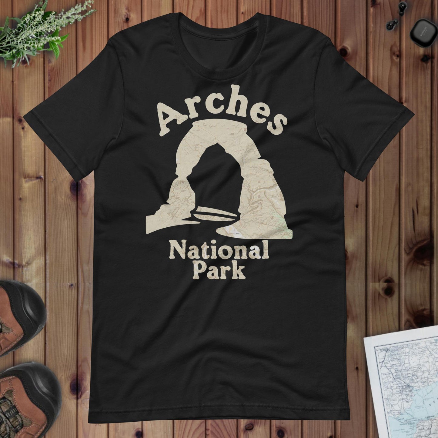 Arches Topo T-shirt T-Shirt Park Service Apparel Vintage Black XS