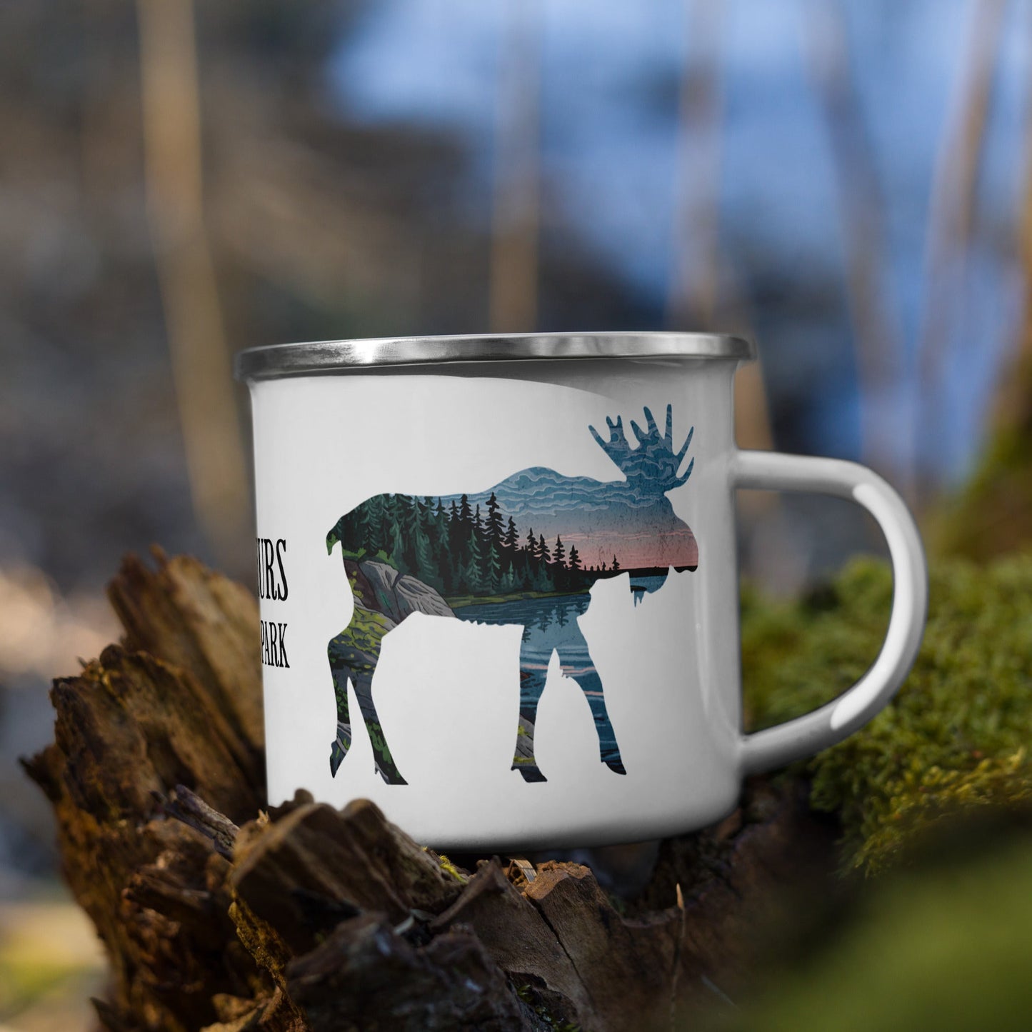 Voyageurs moose durable camp mug design detail or product variation
