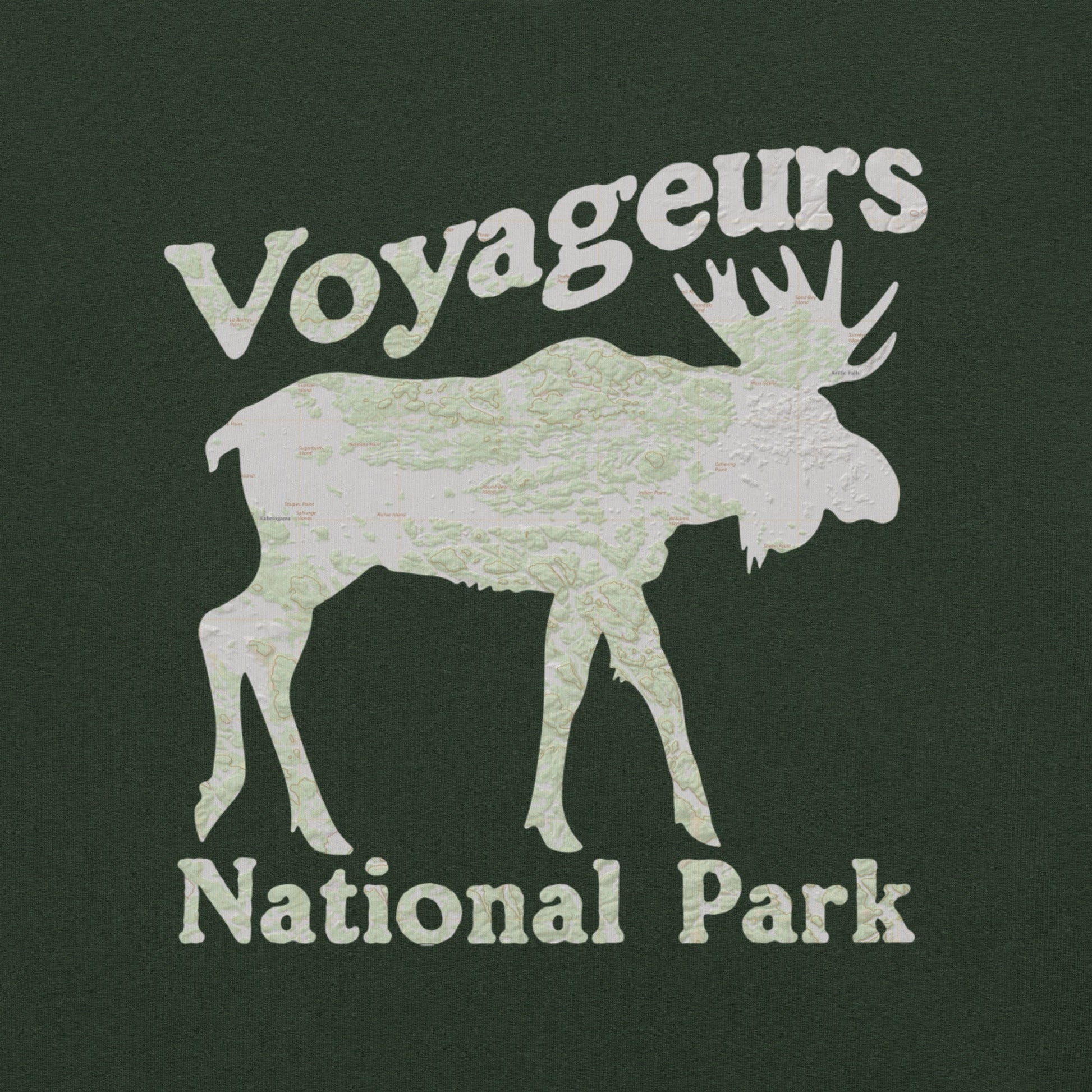 Voyageurs Moose national park topo t-shirt alternate apparel color or product angle