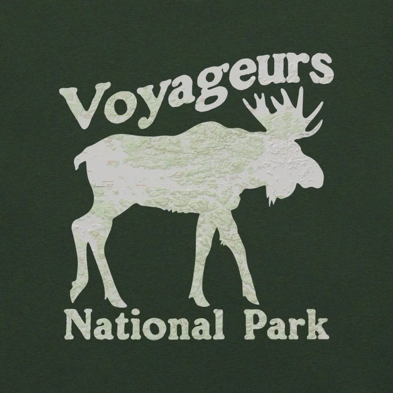 Voyageurs Moose national park topo t-shirt alternate apparel color or product angle