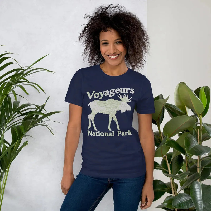 Voyageurs Moose national park topo t-shirt detail or alternate product view