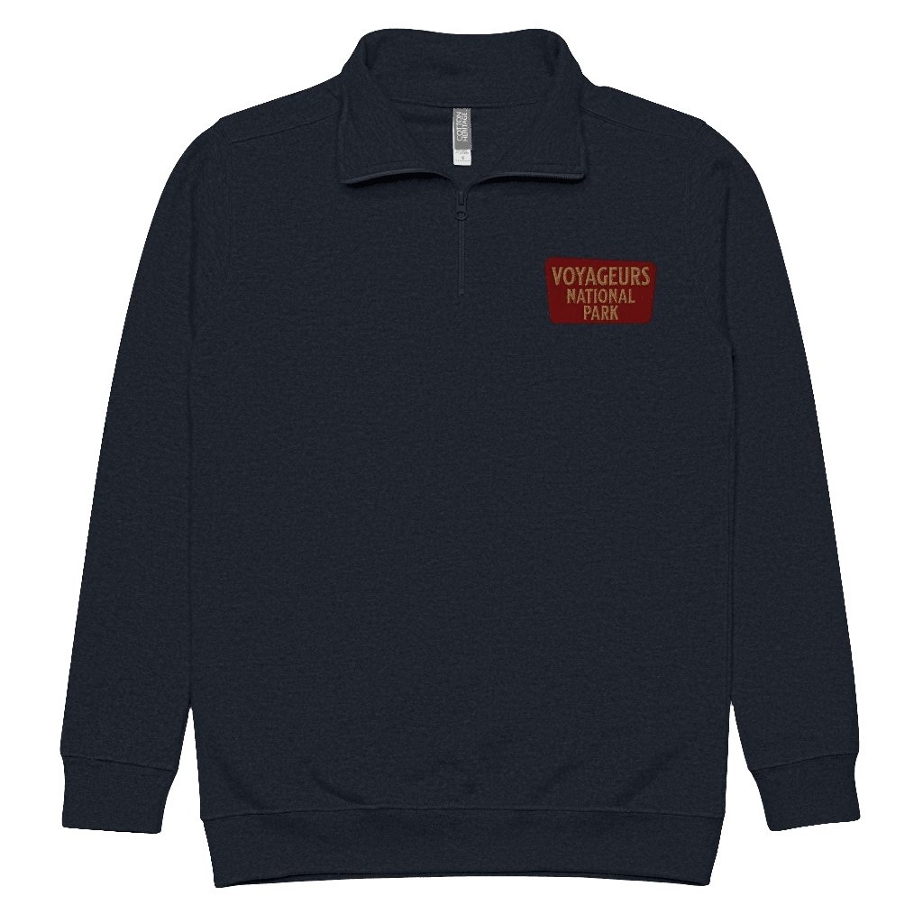 Voyageurs National Park quarter zip fleece pullover alternate color or product angle