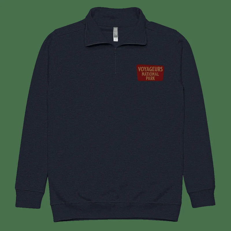 Voyageurs National Park quarter zip fleece pullover alternate color or product angle