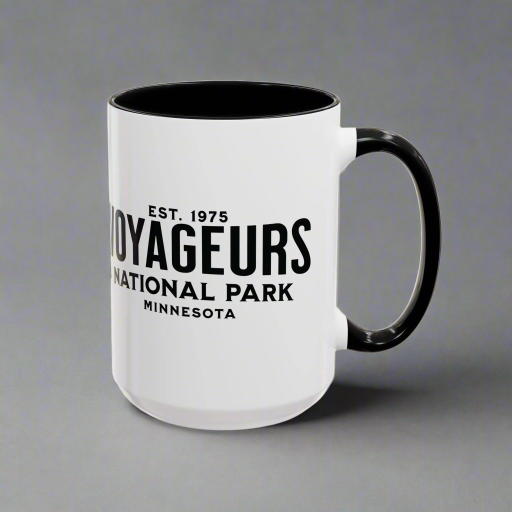 Voyageurs National Park Minnesota wolf accent mug showing design detail or product variation