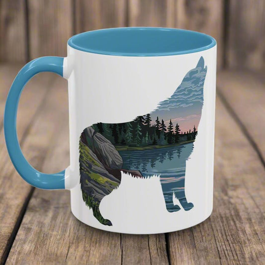 Voyageurs National Park Minnesota wolf accent mug shown as primary product image