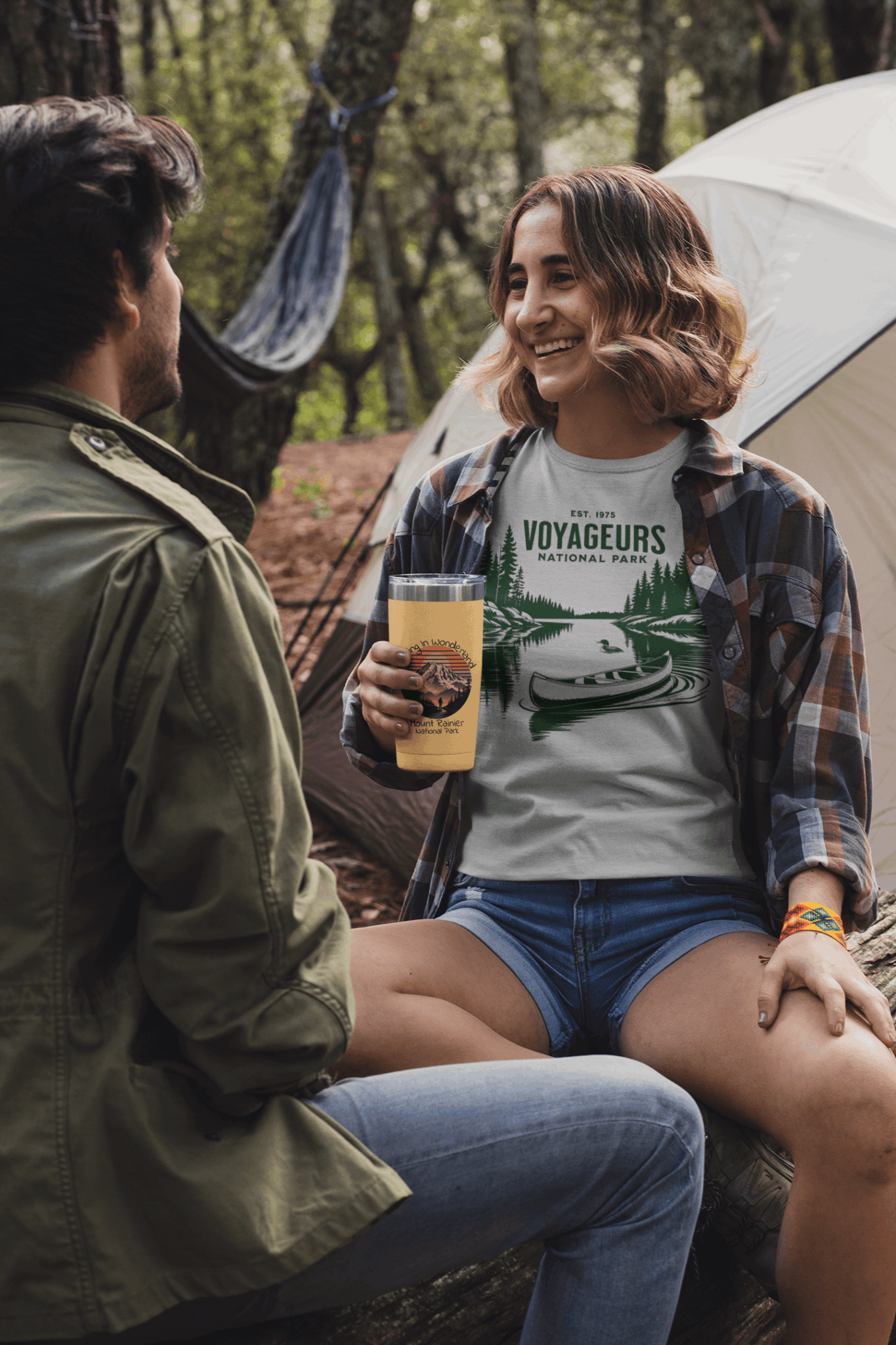 Voyageurs National Park canoe art graphic t-shirt alternate apparel color or angle