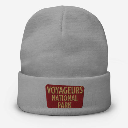 Voyageurs National Park embroidered beanie shown in lifestyle or modeled setting