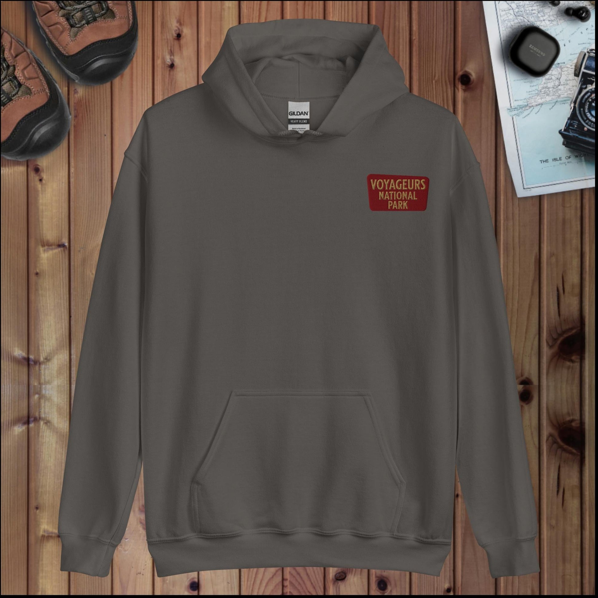 Voyageurs National Park hoodie shown in lifestyle or modeled setting