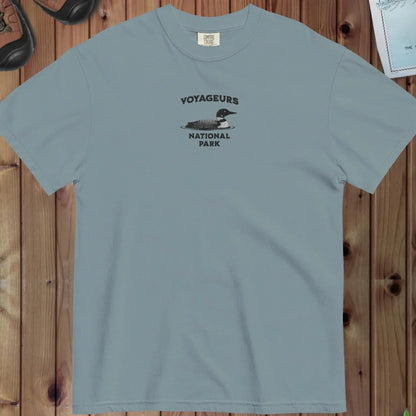 Voyageurs National Park loon premium embroidered t-shirt primary product view