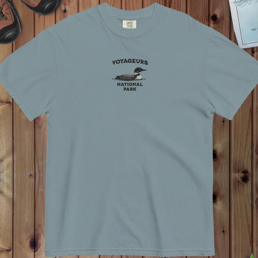 Voyageurs National Park loon premium embroidered t-shirt primary product view