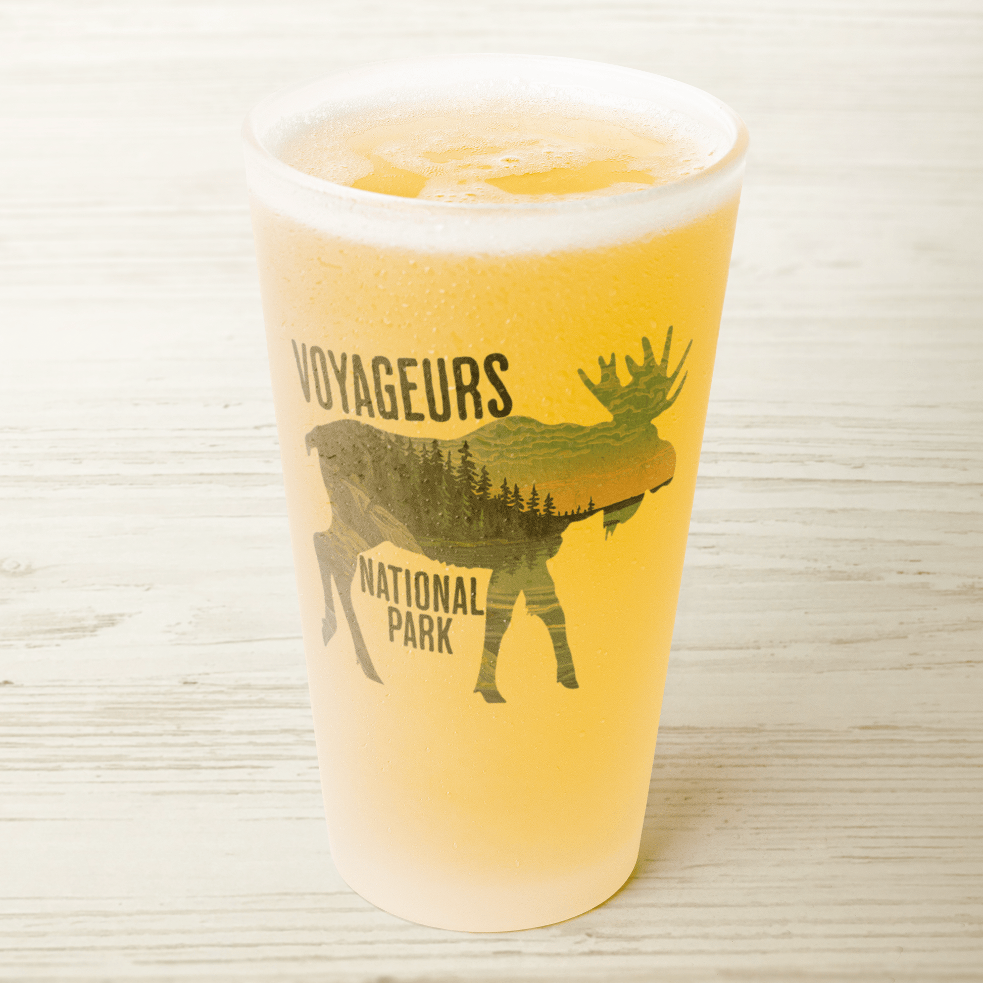 Voyageurs National Park Moose Frosted Pint Glass - Parks ApparelFrosted