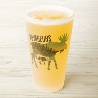 Voyageurs National Park Moose Frosted Pint Glass - Parks ApparelFrosted