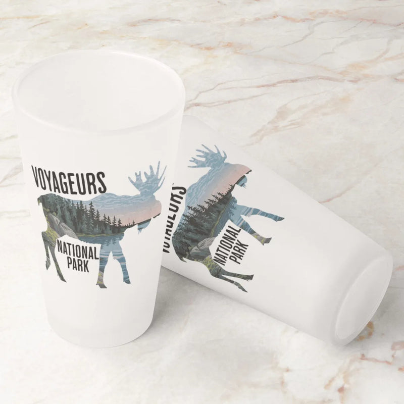 Voyageurs National Park moose frosted pint glass alternate product angle