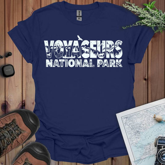 Voyageurs National Park silhouette graphic t-shirt primary product view