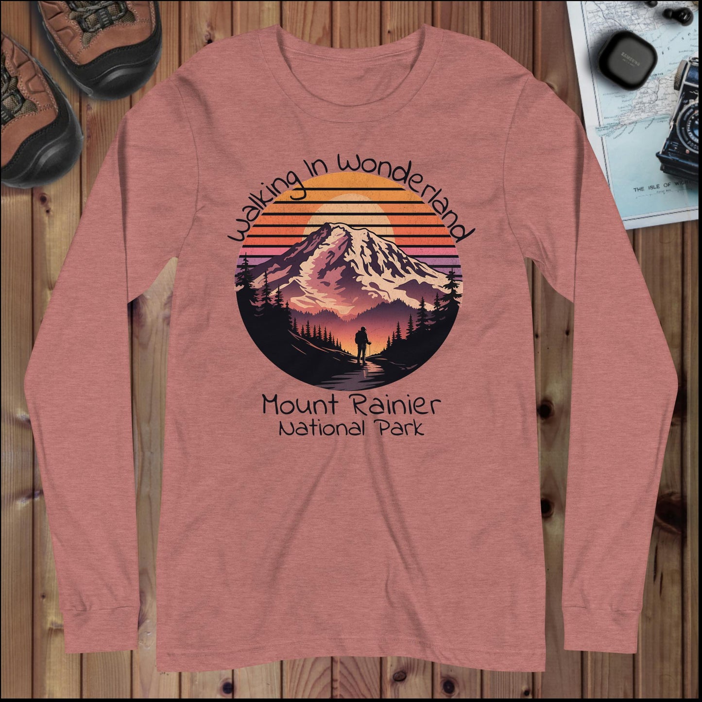 Walking In Wonderland Mt. Rainier Long Sleeve Tee - Parks ApparelLong - sleeve