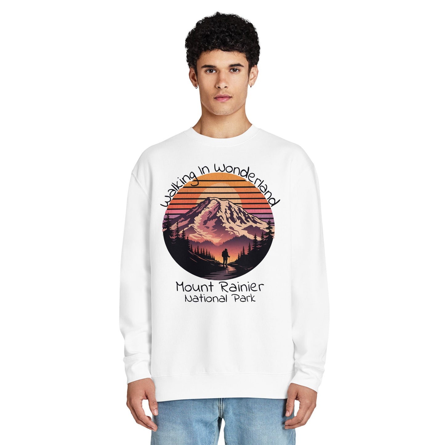 Walking In Wonderland Rainier crewneck sweatshirt alternate apparel color or product angle