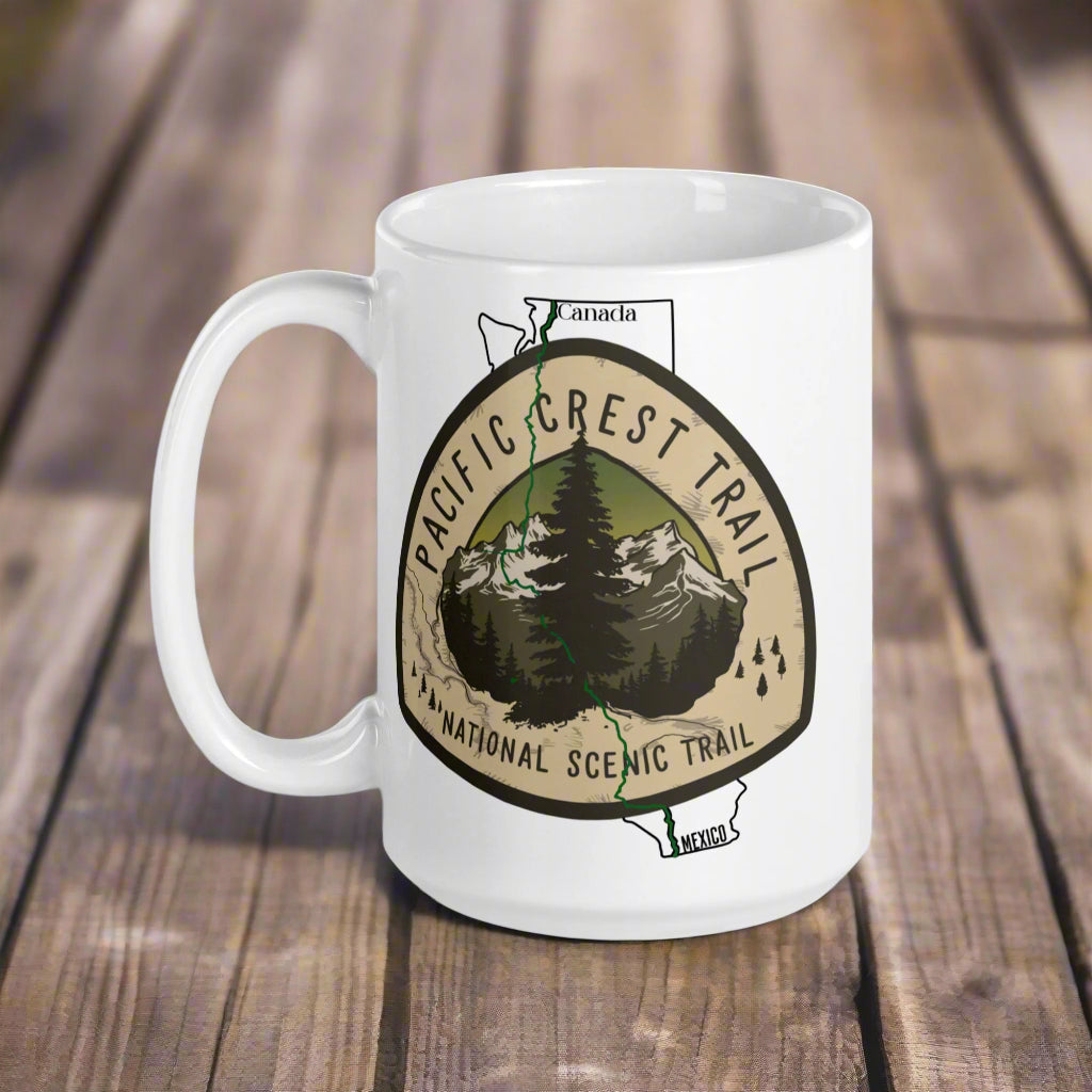 Pacific Crest Trail PCT Map Logo Mug Mug Park Service Apparel 15 oz