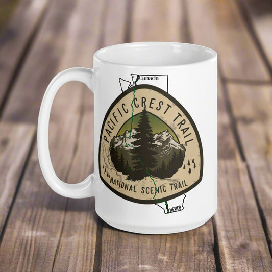 Pacific Crest Trail PCT Map Logo Mug Mug Park Service Apparel 15 oz