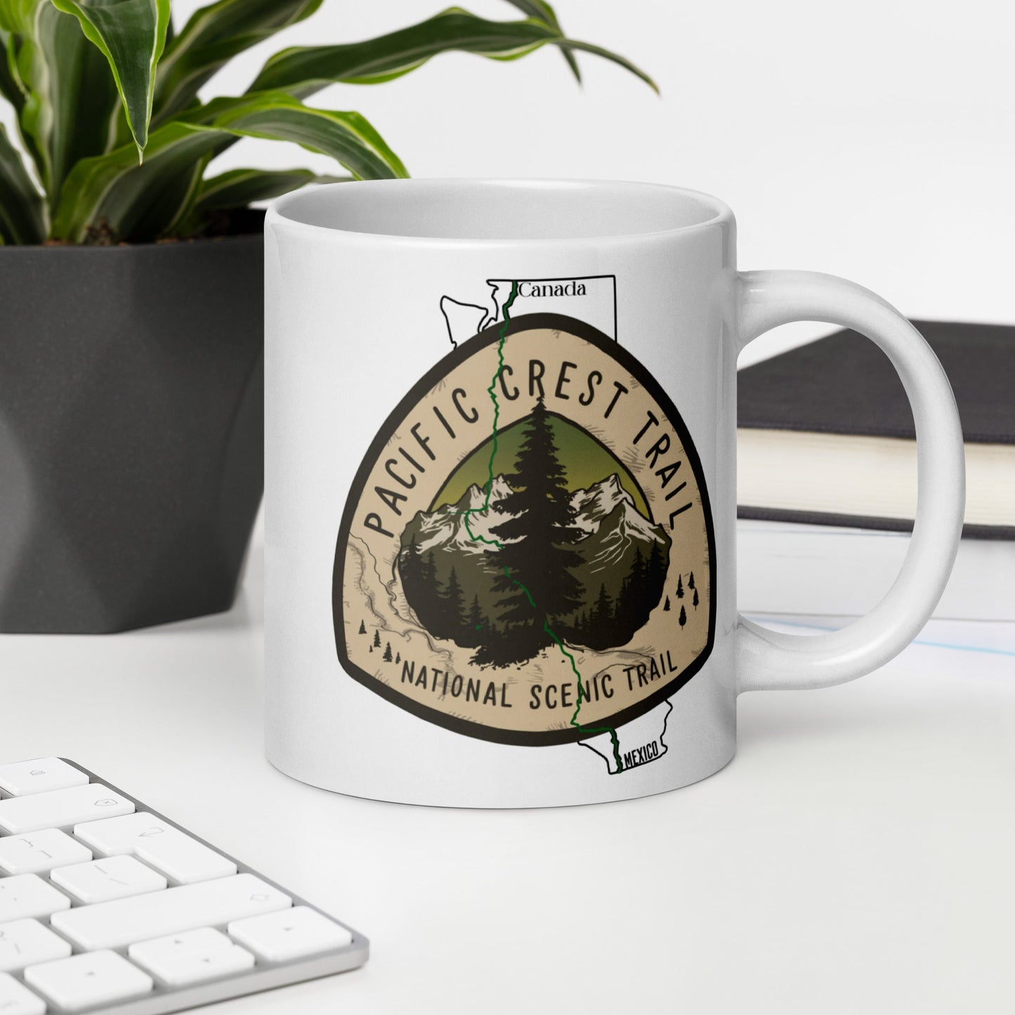 Pacific Crest Trail PCT Map Logo Mug Mug Park Service Apparel 20 oz